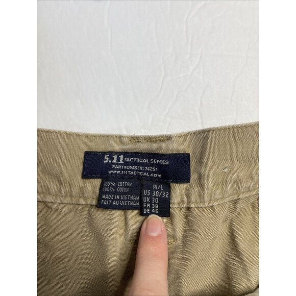 5.11 Tactical Series Mens 30x32 Brown Denim Cargo Pants Tapered Leg - Picture 4 of 8